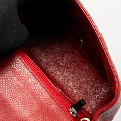 Chanel Mini Square Flap bag Caviar Red