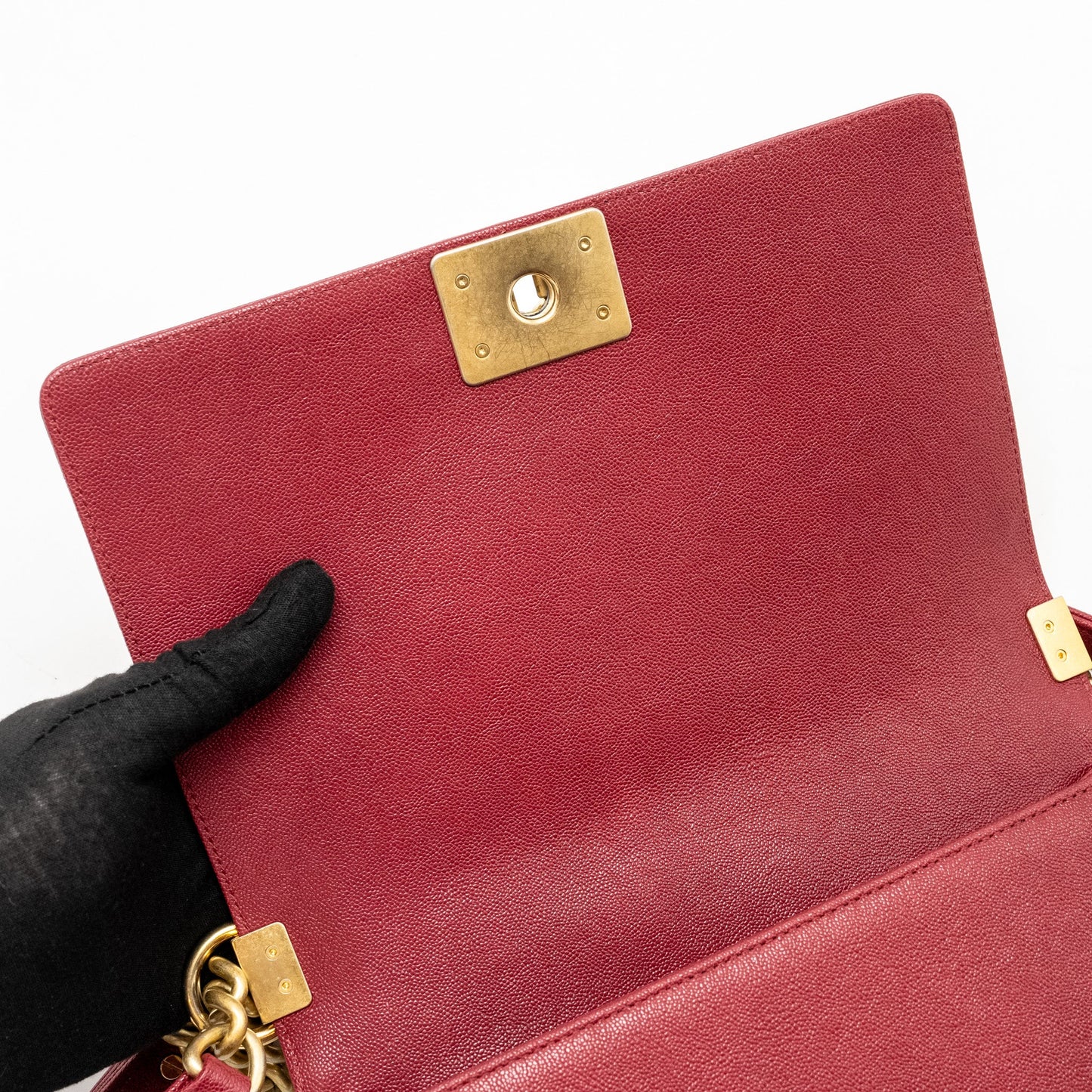 Chanel Medium Boy Bag Caviar Red