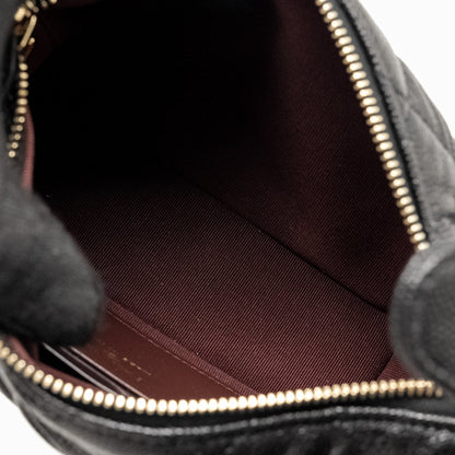 Chanel 25c Quilted Hobo Bag Caviar Black  (microchip)