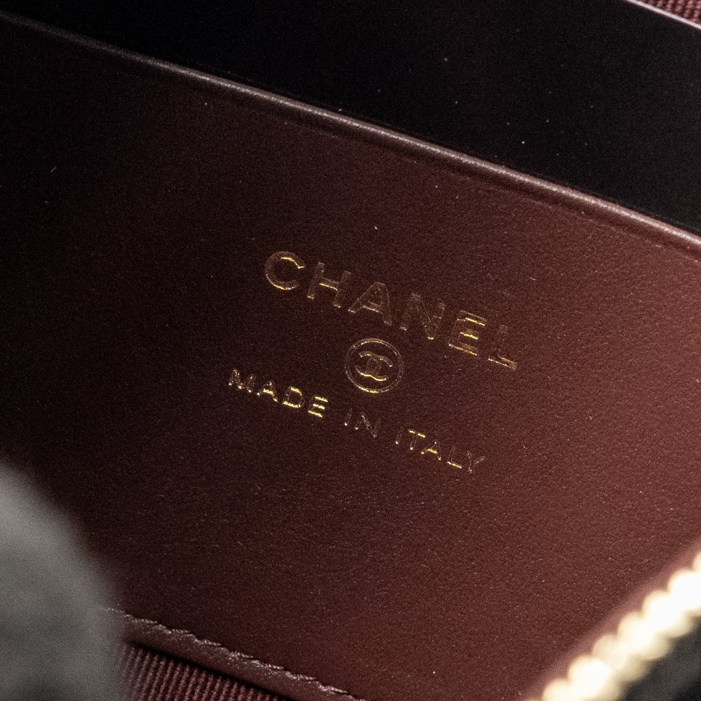 Chanel 25c Quilted Hobo Bag Caviar Black  (microchip)