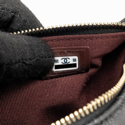 Chanel 25c Quilted Hobo Bag Caviar Black  (microchip)