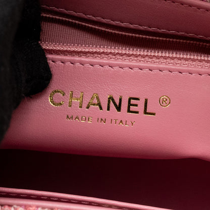 Chanel 24P Mini Kelly/Shopping Tote Tweed Pink/Multicolour  (microchip)