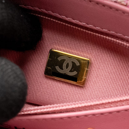 Chanel 24P Mini Kelly/Shopping Tote Tweed Pink/Multicolour  (microchip)