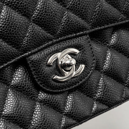 Chanel Small Classic Double Flap Bag Caviar Black  (Microchip)