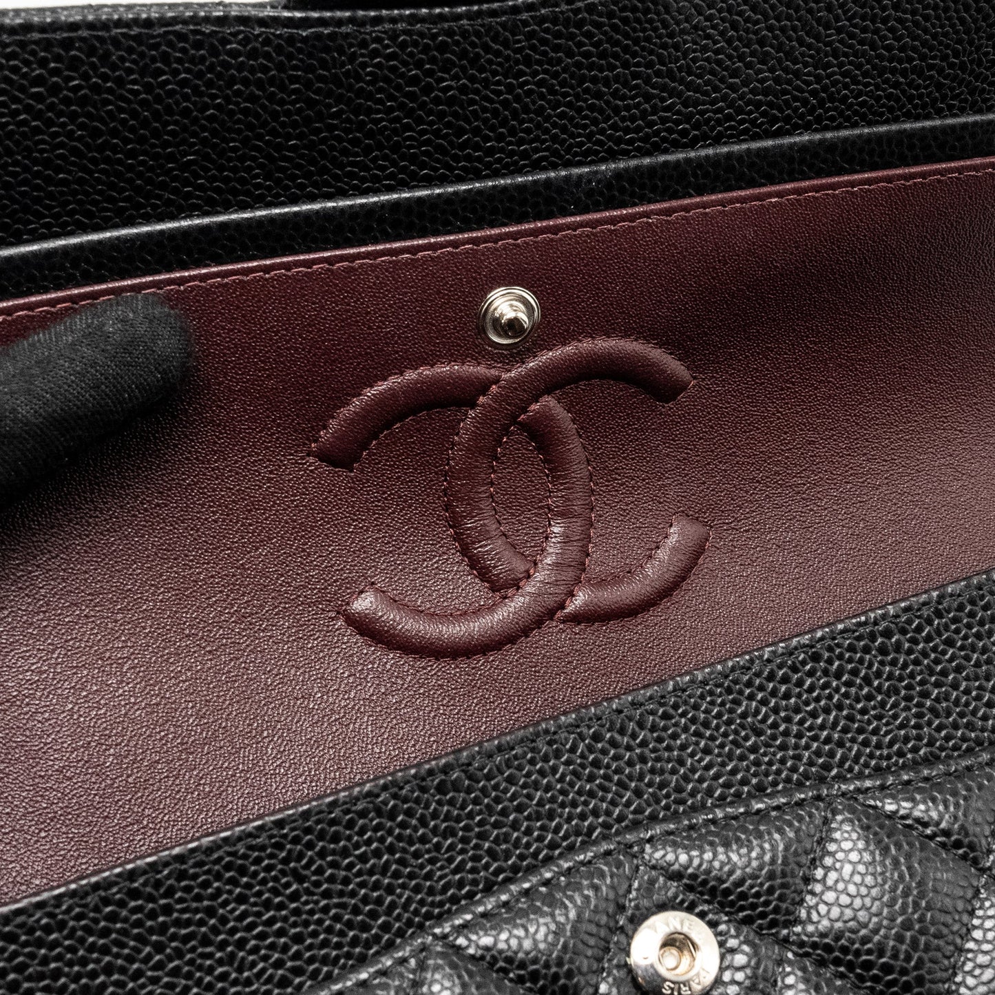 Chanel Small Classic Double Flap Bag Caviar Black  (Microchip)