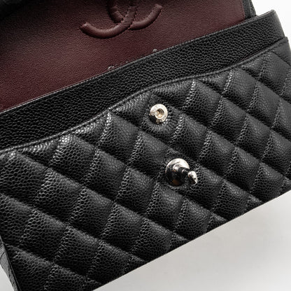 Chanel Small Classic Double Flap Bag Caviar Black  (Microchip)
