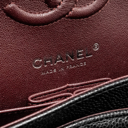 Chanel Small Classic Double Flap Bag Caviar Black  (Microchip)