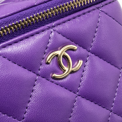 Chanel 22A Mini Vanity Case Lambskin Purple L (Microchip)