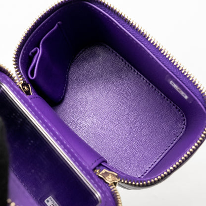 Chanel 22A Mini Vanity Case Lambskin Purple L (Microchip)