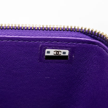 Chanel 22A Mini Vanity Case Lambskin Purple L (Microchip)