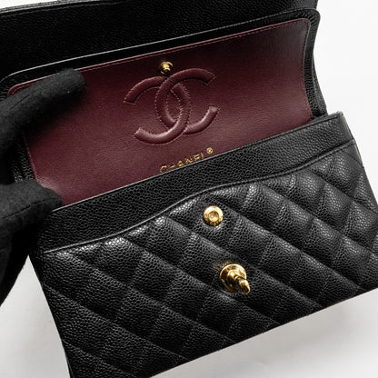 Chanel Small Classic Double Flap Bag Caviar Black  (microchip)