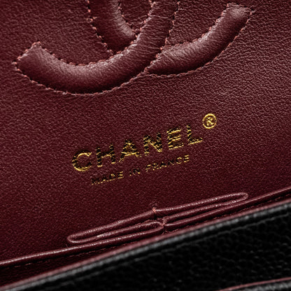 Chanel Small Classic Double Flap Bag Caviar Black  (microchip)