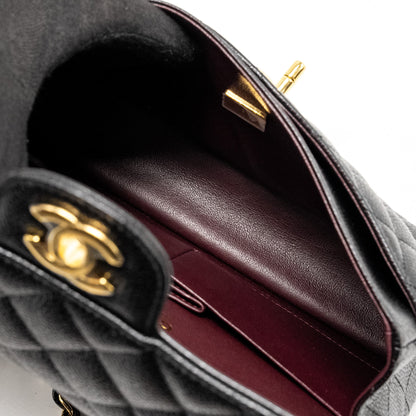 Chanel Small Classic Double Flap Bag Caviar Black  (microchip)