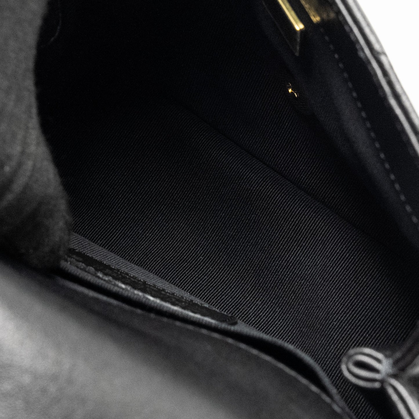 Chanel 23c Round Handle Mini Square Flap Bag Lambskin Black  (microchip)