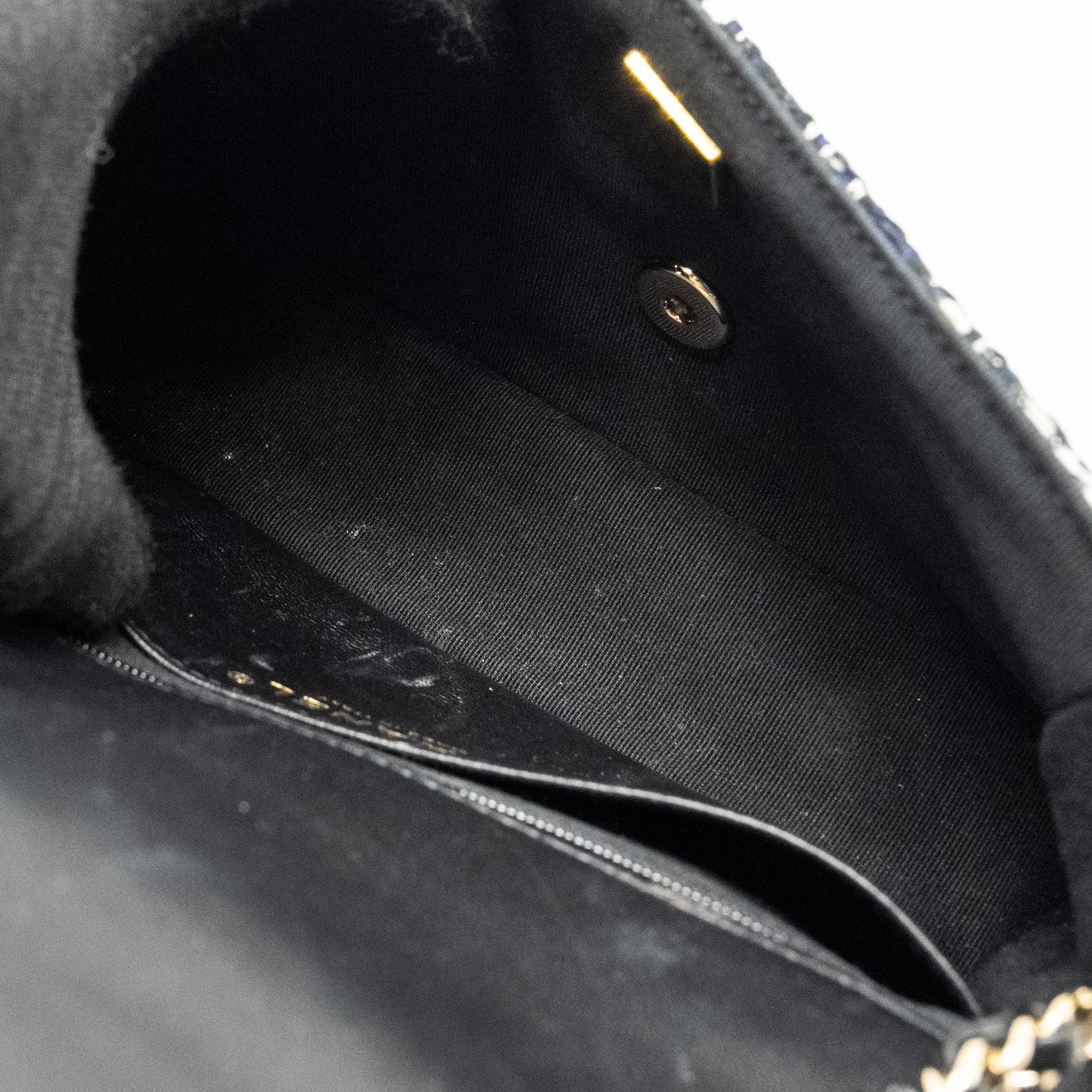 Chanel Mini Flap Bag with Detailed Chain Tweed Black/White L (Microchip)