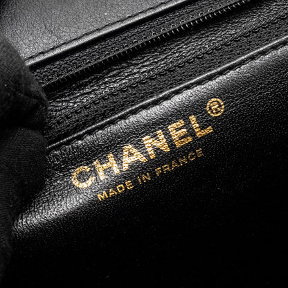Chanel 19B In The City Top Handle Flap Bag Quilted Chevron Calfskin Black