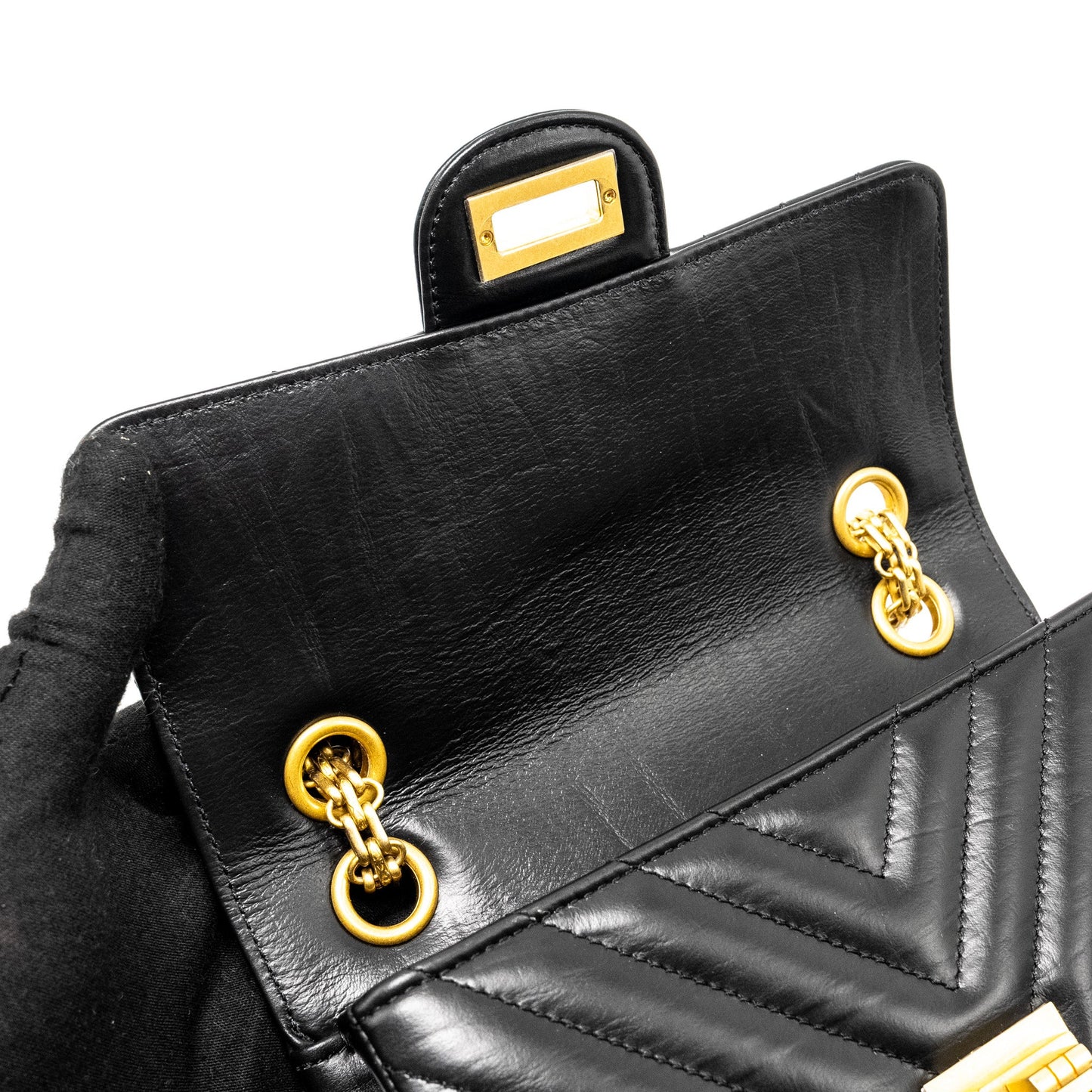 Chanel Mini 2.55 Reissue Chevron Calfskin Black  (Microchip)