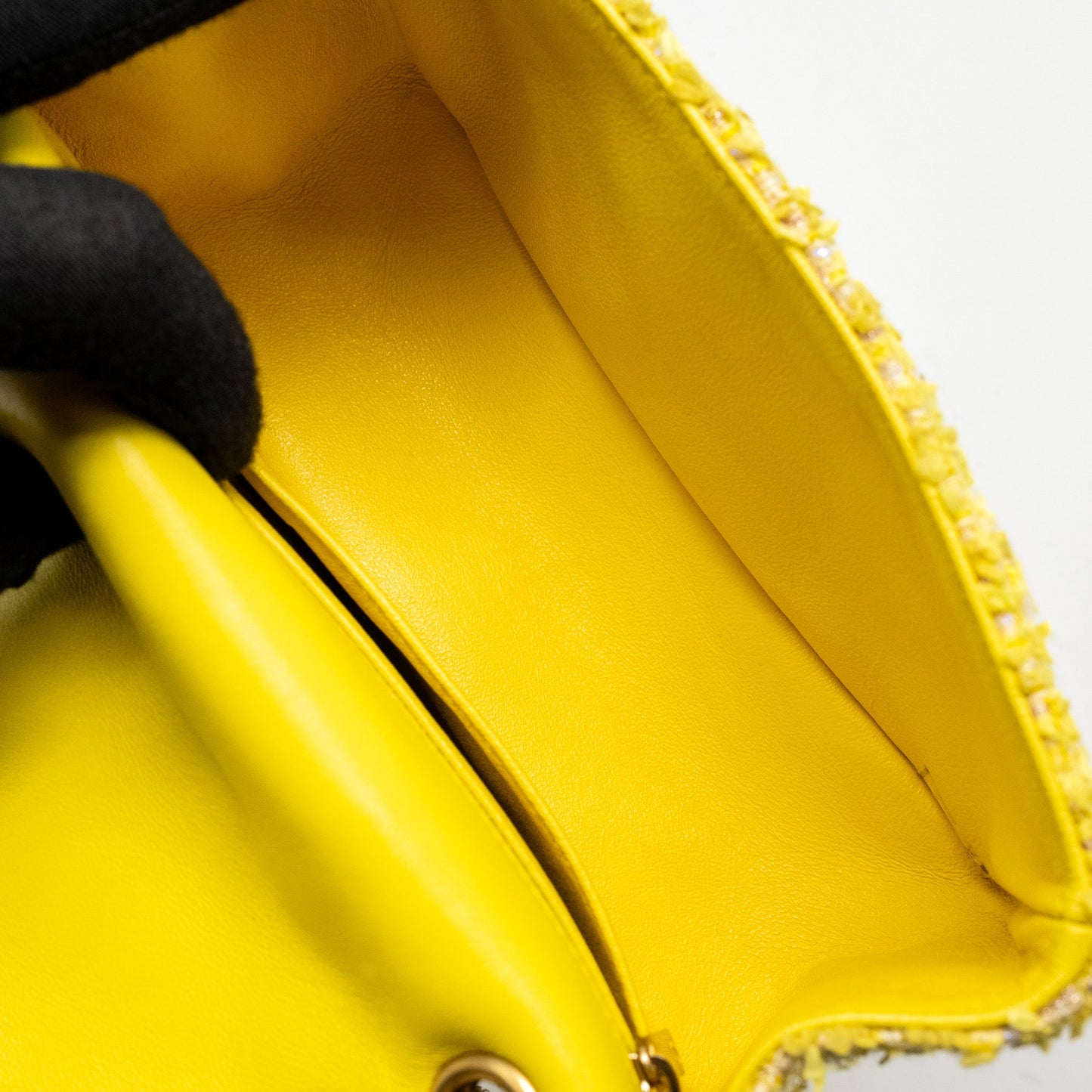 Chanel Mini 2.55 Reissue Flap Bag Tweed Yellow