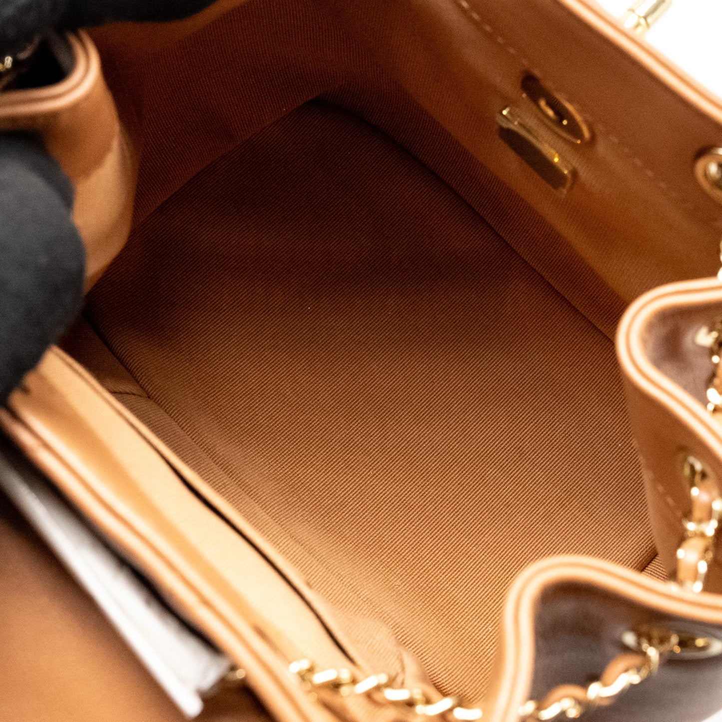 Chanel 24p Mini Duma Backpack Calfskin Caramel L(microchip)
