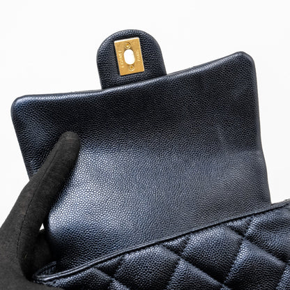 Chanel 21K My Perfect Mini Flap Bag Caviar Iridescent Black  (Microchip)