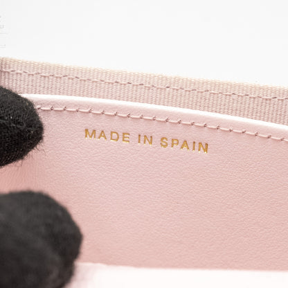 Chanel Mini Card Holder with Chain Caviar Pink