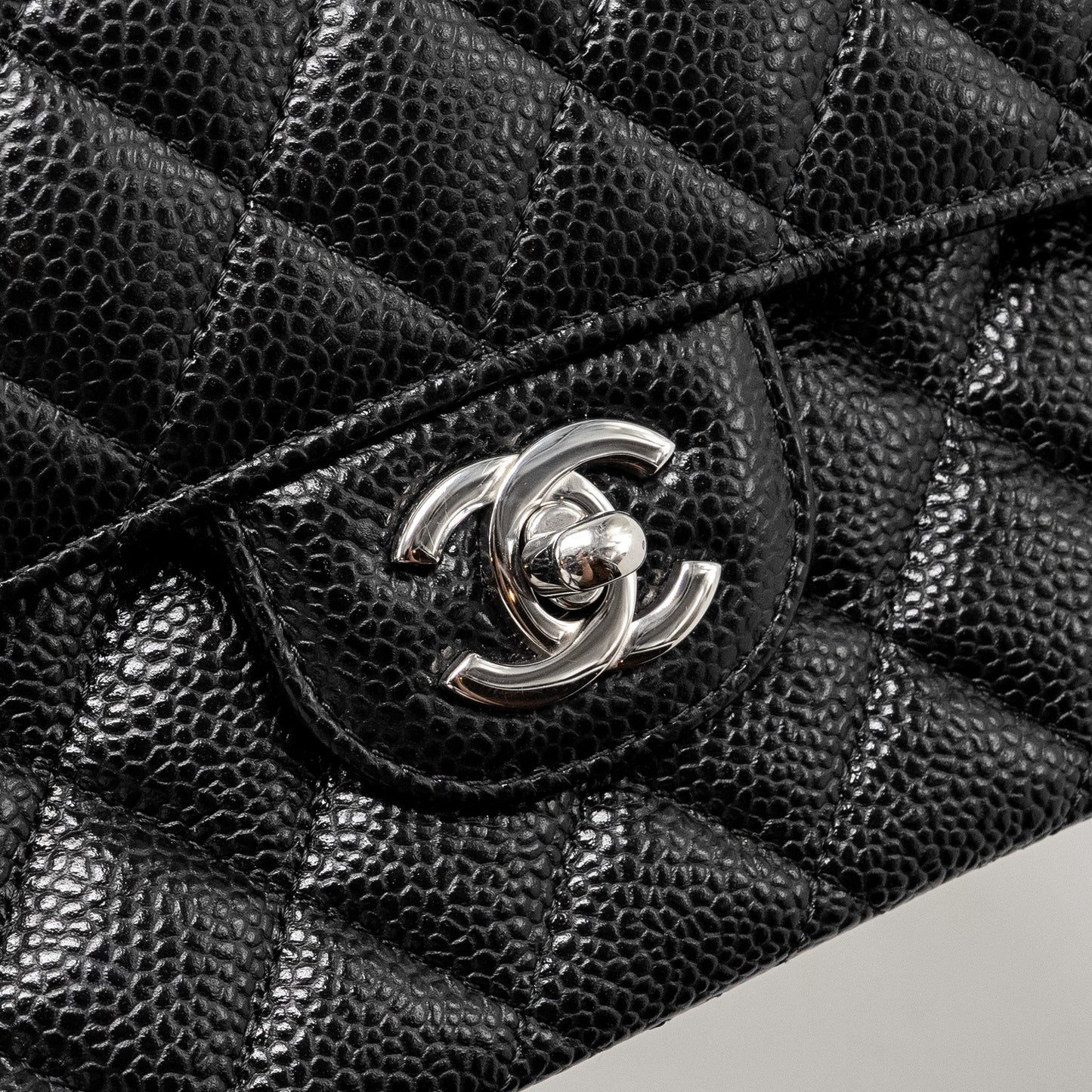 Chanel Medium Classic Double Flap Bag Caviar Black  (Microchip)