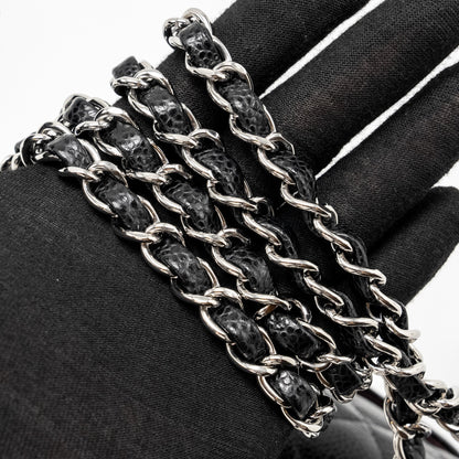 Chanel Medium Classic Double Flap Bag Caviar Black  (Microchip)