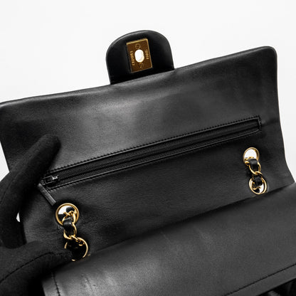 Chanel Medium Classic Double  Flap Bag Lambskin Black