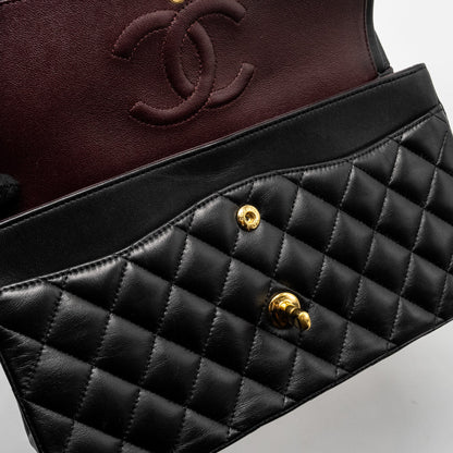 Chanel Medium Classic Double  Flap Bag Lambskin Black