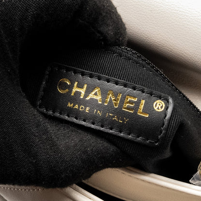 Chanel 22B Chain Cushion Flap Bag Lambskin White  (Microchip)