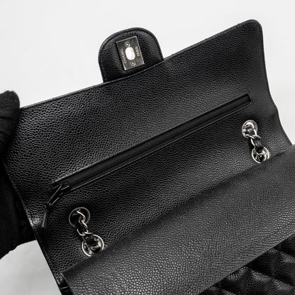 Chanel Medium Classic Double Flap Bag Caviar Black  (microchip)