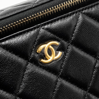 Chanel Pearl Crush Long Vanity Case Lambskin Black  (Microchip)