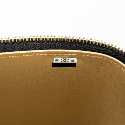 Chanel Pearl Crush Long Vanity Case Lambskin Black  (Microchip)