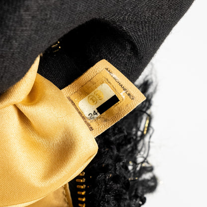 Chanel Fringe Paris Cosmopolite Clutch Tweed Black