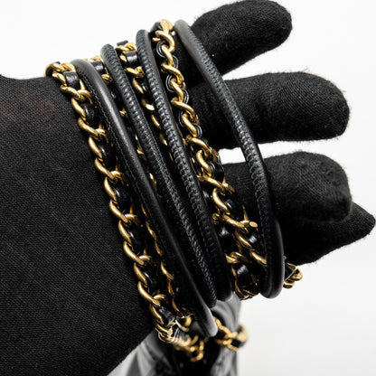 Chanel 23K Mini 22 Bag Shiny Calfskin Black  (Microchip)