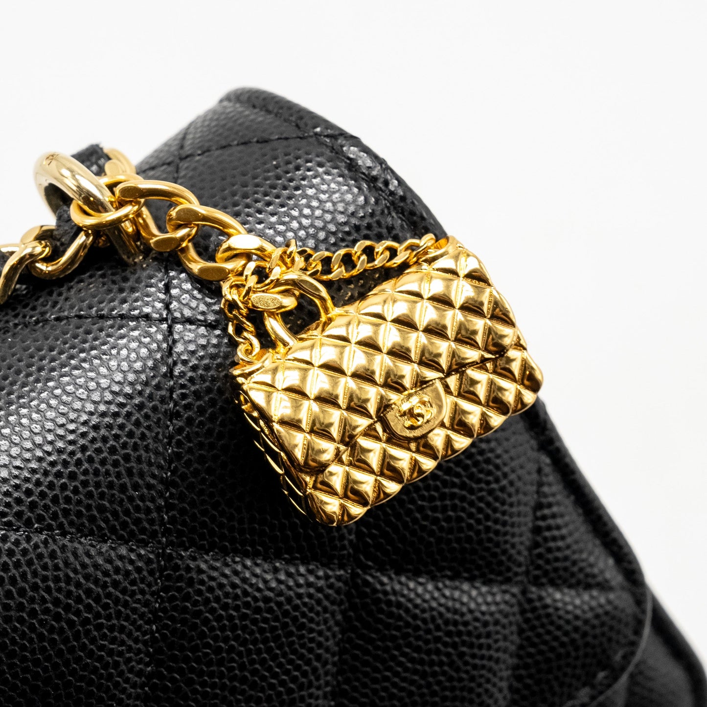 Chanel 23s Wallet On Chain with Bag Charm Caviar Black (Microchip)