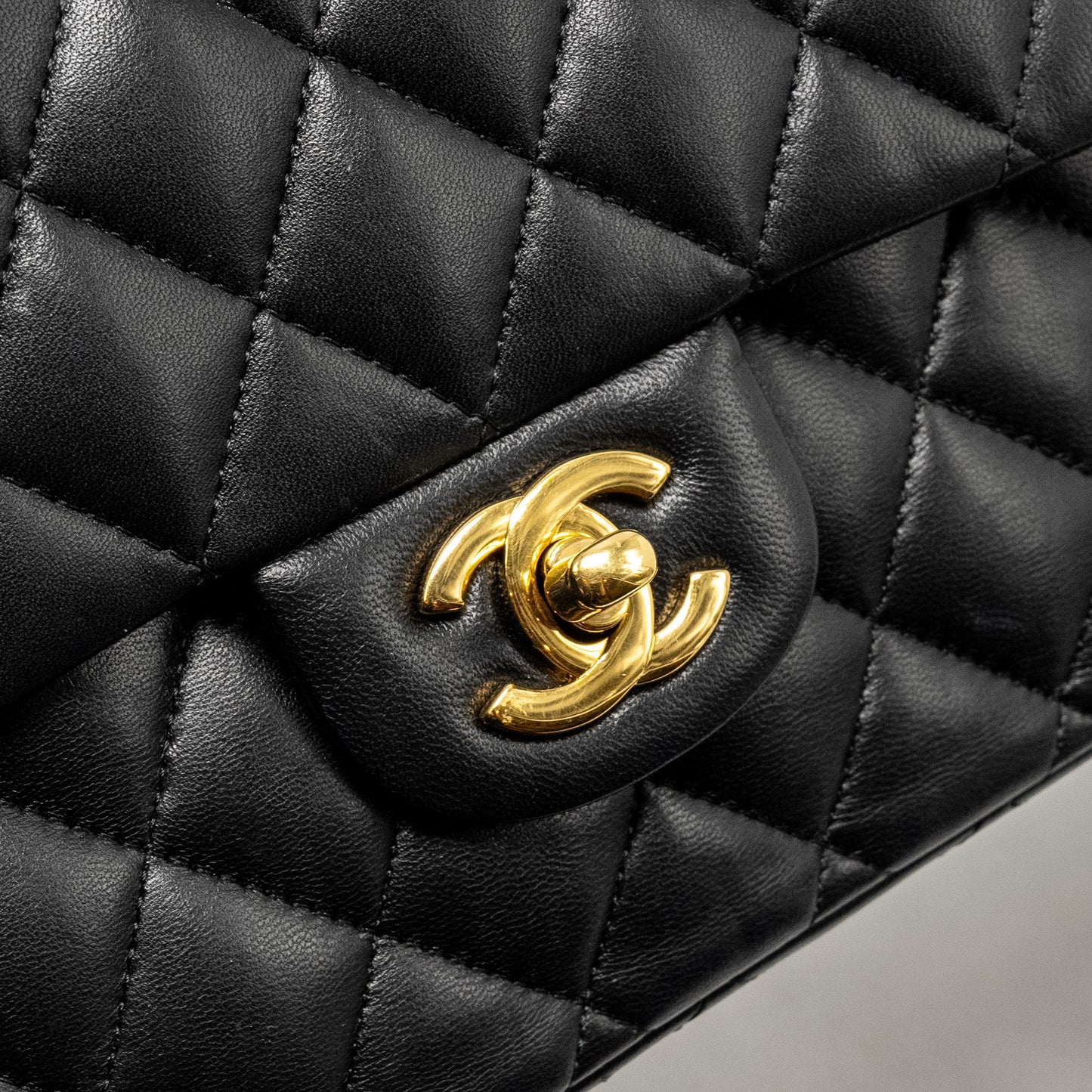 Chanel  Medium Classic Double  Flap Bag Lambskin Black