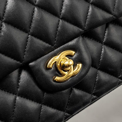 Chanel  Medium Classic Double  Flap Bag Lambskin Black