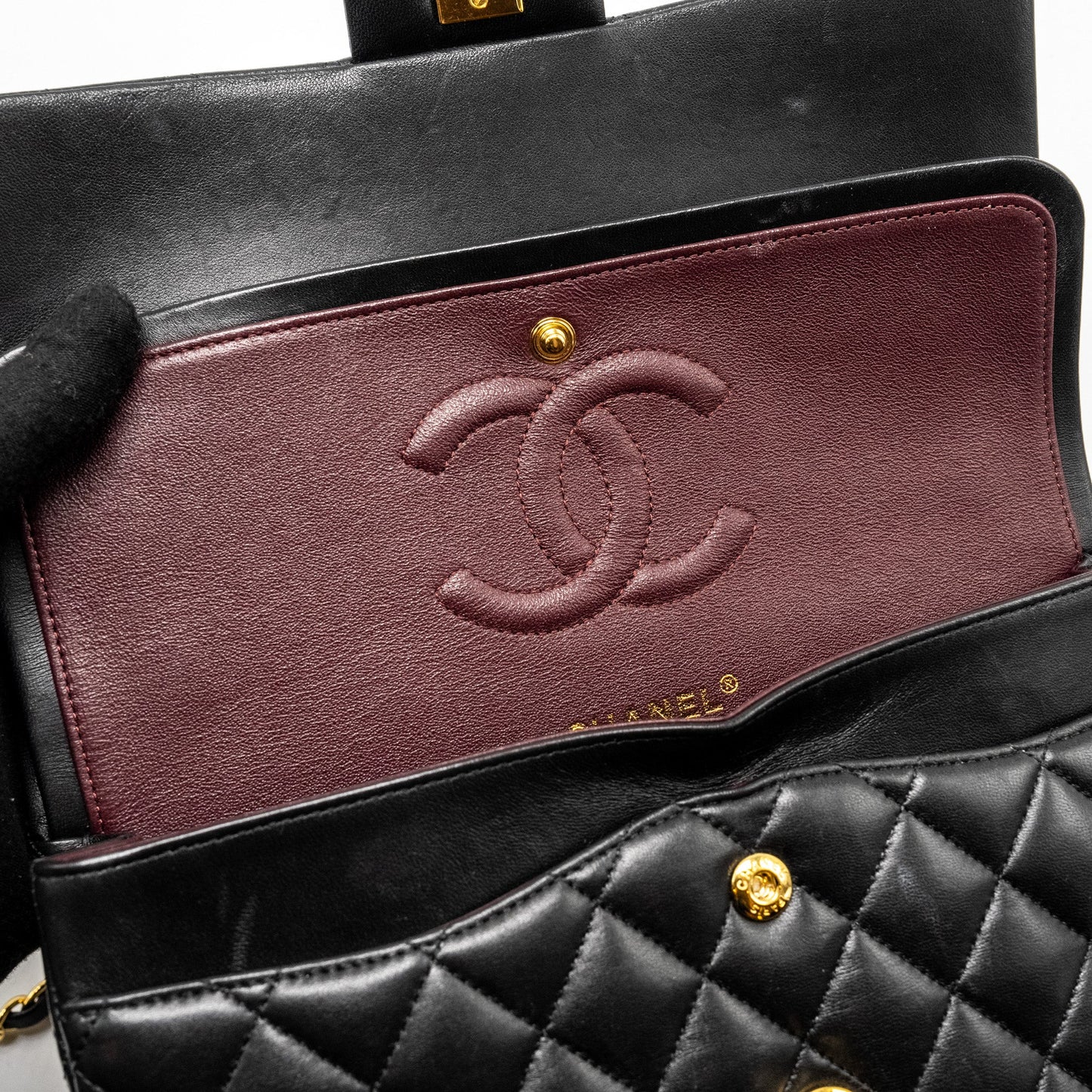 Chanel  Medium Classic Double  Flap Bag Lambskin Black