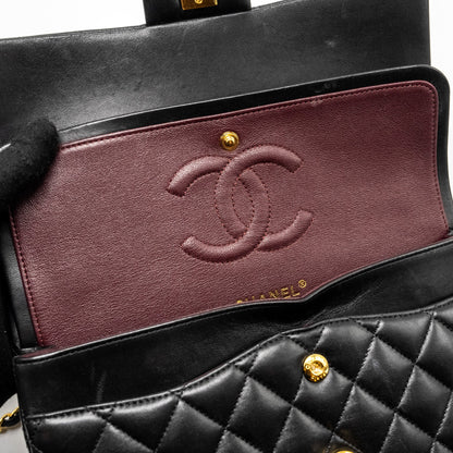 Chanel  Medium Classic Double  Flap Bag Lambskin Black