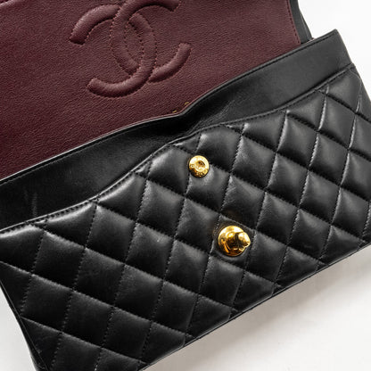 Chanel  Medium Classic Double  Flap Bag Lambskin Black