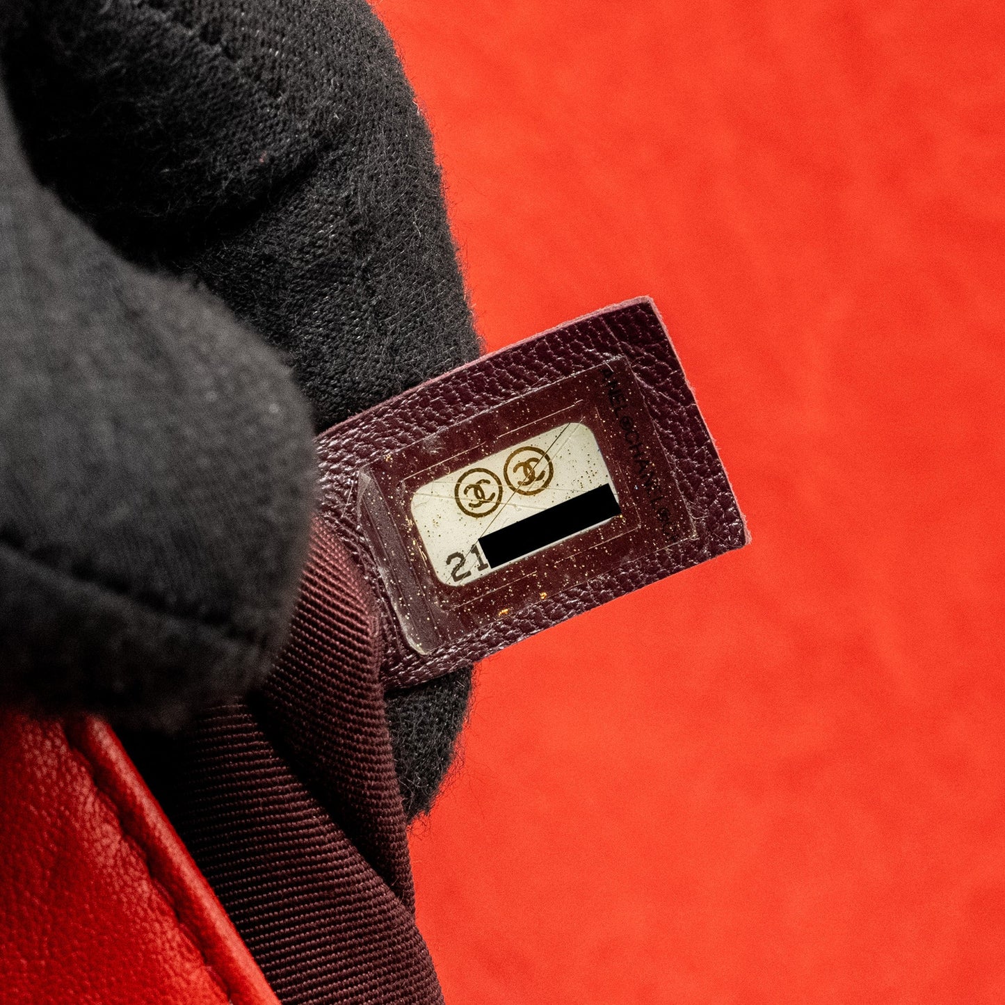 Chanel Medium Boy bag lambskin red ruthenium