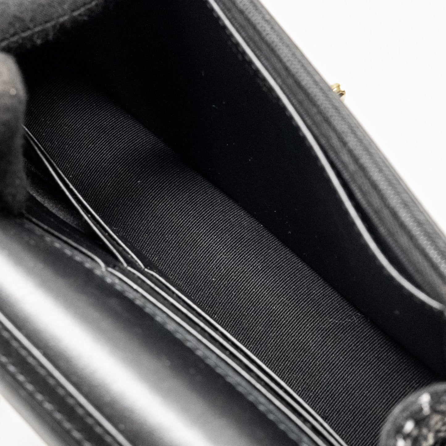 Chanel 24p Detail Chains Wallet On Chain Tweed/Sequins Black/White L (Microchip)