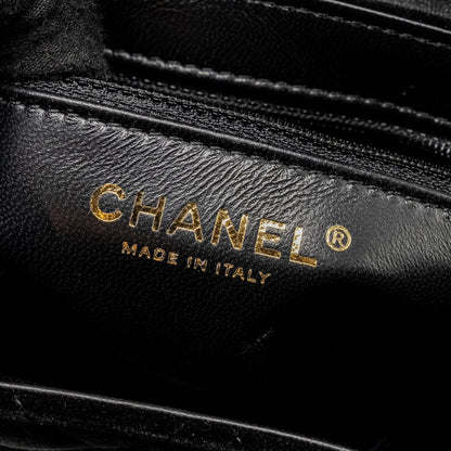 Chanel 24a Mini Shopping Tote/Mini Kelly Velvet Black  (microchip)