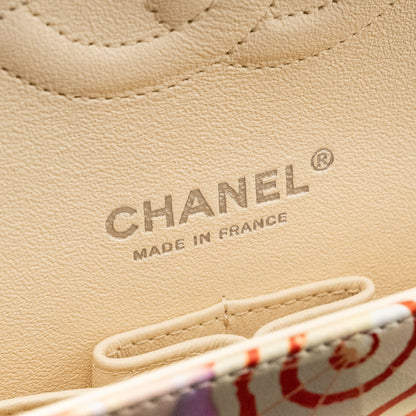 Chanel Medium Double Flap Bag Umbrella Rainbow Print Calfskin Multicolour