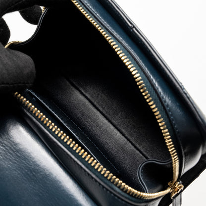 Chanel Lock me Up Chevron Medal Flap Bag Calfskin Dark Navy