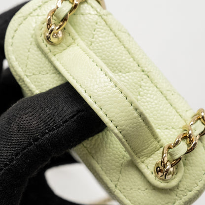 Chanel Mini Vertical Vanity with Chain Caviar Light Green L