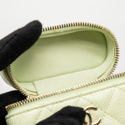 Chanel Mini Vertical Vanity with Chain Caviar Light Green L