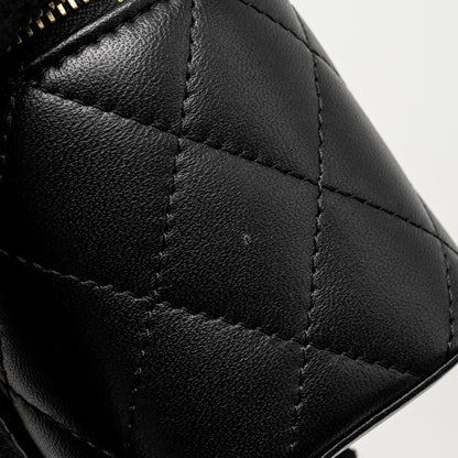 Chanel Pearl Crush Mini Vanity Case Lambskin Black
