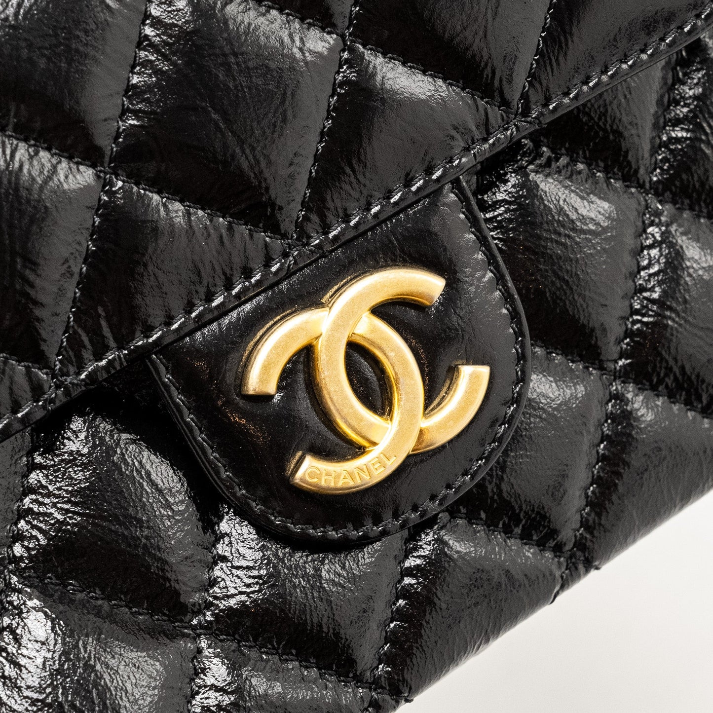 CHANEL 23C Small Hobo bag Shiny Calfskin Black Brushed (Microchip)
